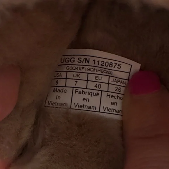 UGG Fuzzy Slide Sandals in Brown and Pink - Picture 3 of 6